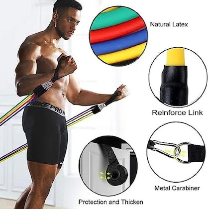 11PCS Power Resistance Band (Home Gym - Anywhere, Anytime)