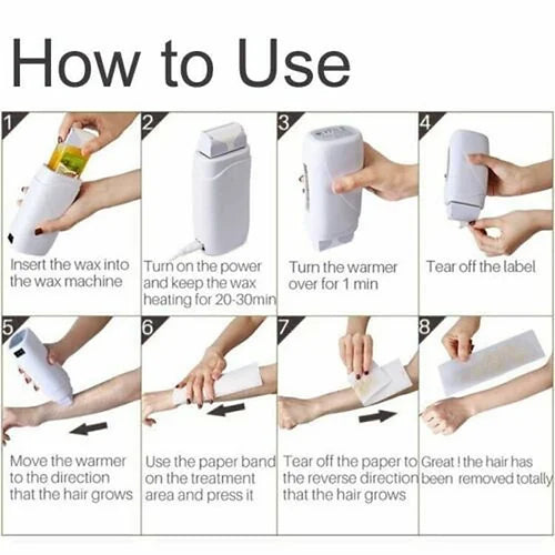 Atwax Portable Rolling Depilatory Epilators Cartridge Wax Warmer Hot Wax Hair Removal Shaving Heater Machine Parrafin Salon Tool With Wax