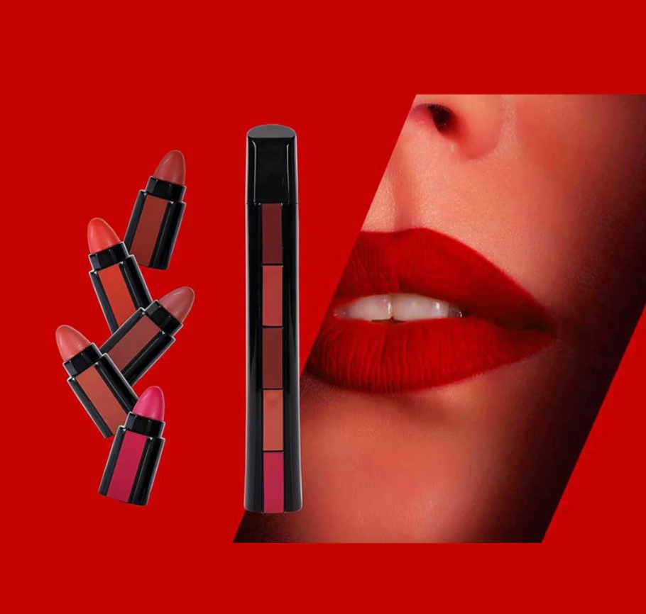 5-in-1 Lipstick Stack - (Red Tones)